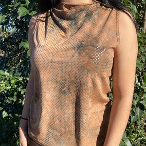 Vintage Georgio Fiorlini black and brown sequins sleeveless top🤎🖤